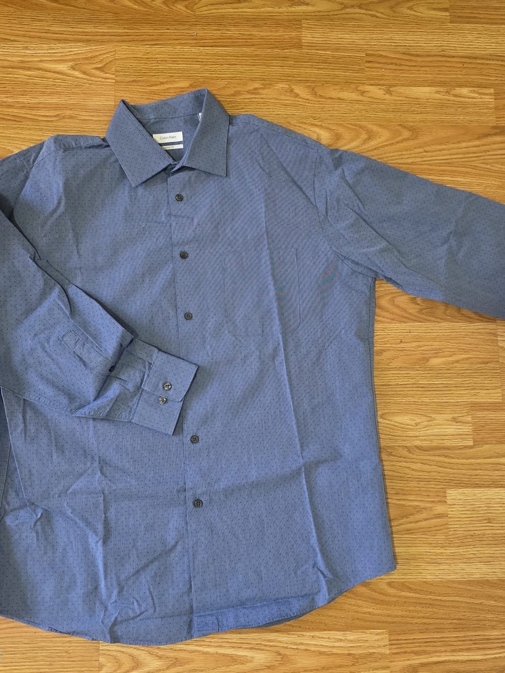 Calvin Klein Men's Light Blue Microdot Dress Shirt